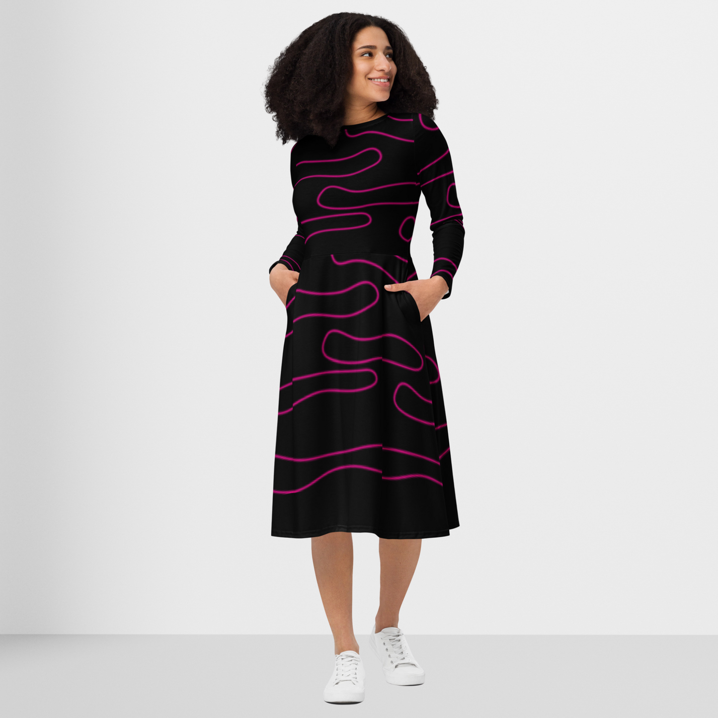 Long Sleeve Print Dress