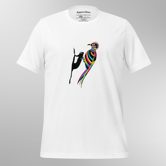 Abstract Bird Tee | Fashionable and Creative | Boho Feather Design Shirt | Bird Lover Tee