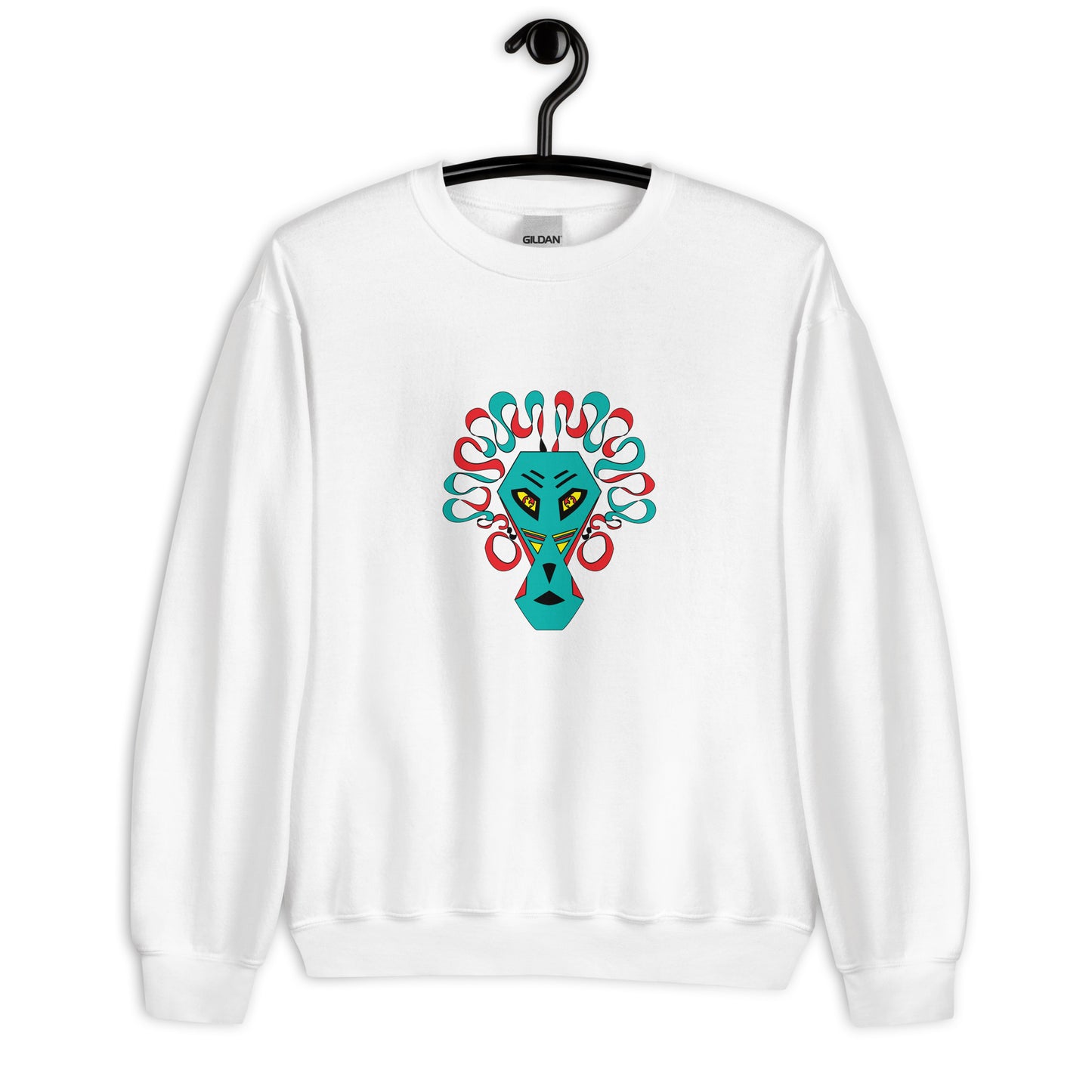 Artsy Print Mask Unisex Sweatshirt, Animal Print Fashion, Streetwear Style, Unique Clothing Trends